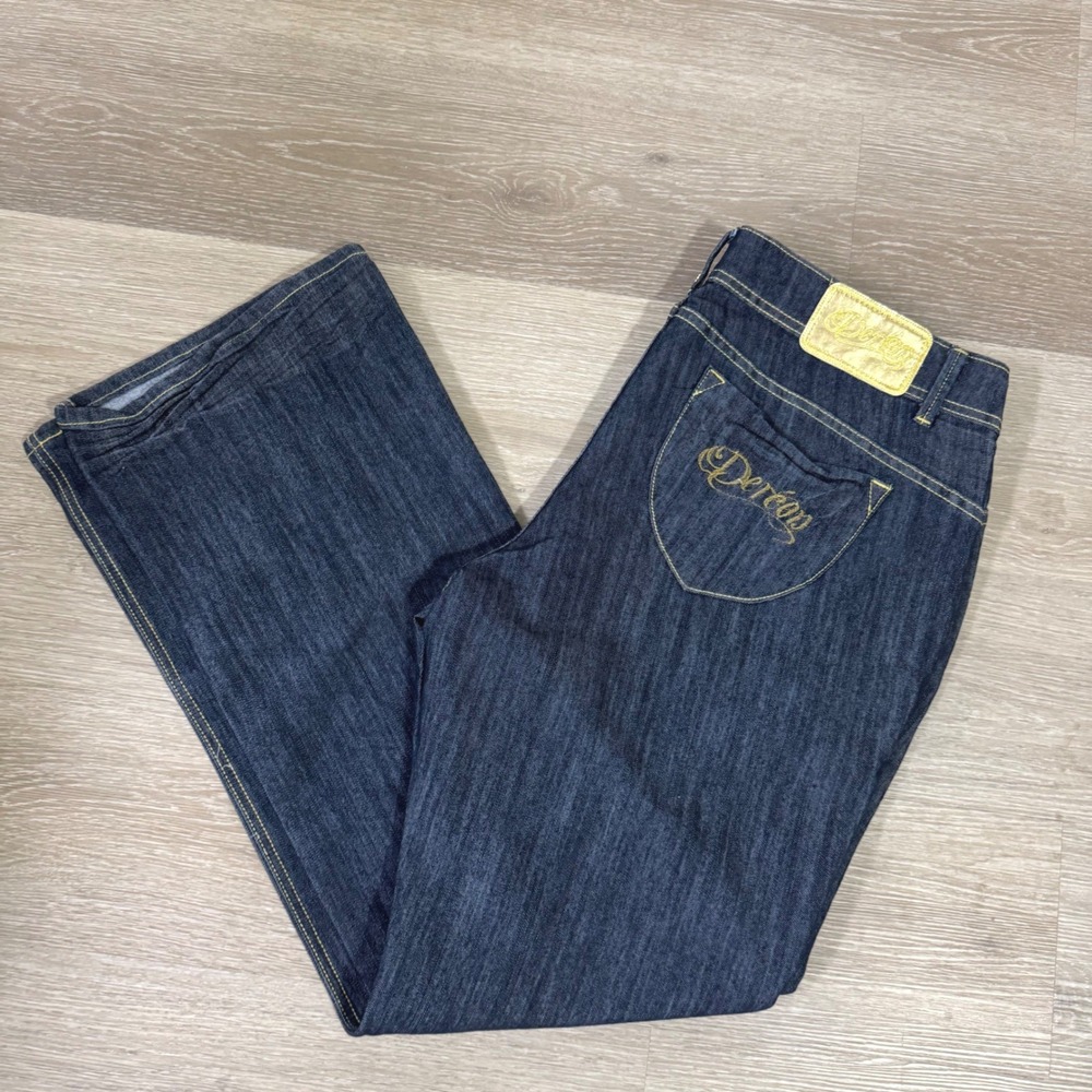 Dereon Jeans Womens 20 Blue Bootcut Denim Beyonce B'Day Era NWT Y2K Embroidery